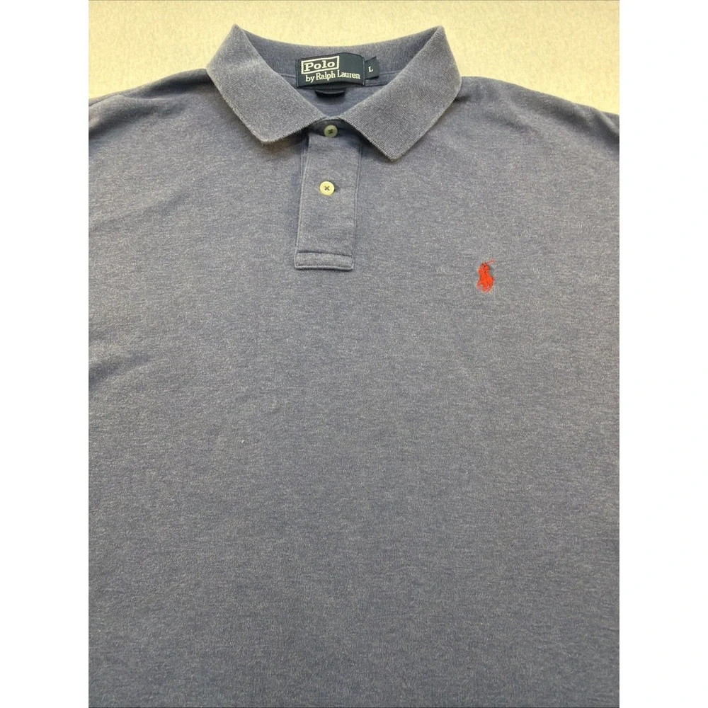 Polo Ralph Lauren Polo Shirt Men Size Large Blue Classic Fit Short Sleeve Casual